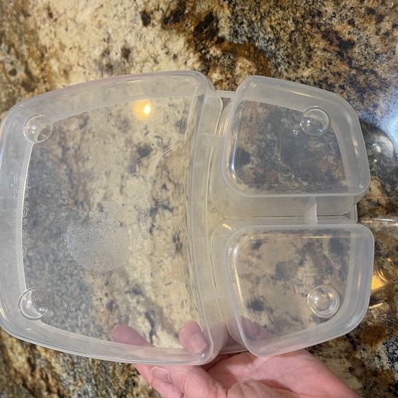 Set of TWO BLUE PINK Sistema Triple Split Lunch Boxes 2L 4 PC Set Each 8 Pieces - Picture 7 of 13